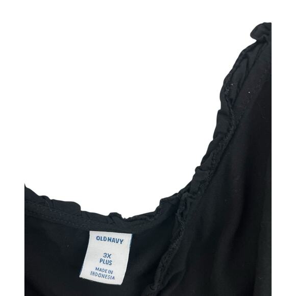 Old Navy Women’s Black Tank Top 3X Plus Cami Thin Strap Y2K Whimsigoth Ruffle - Picture 6 of 8